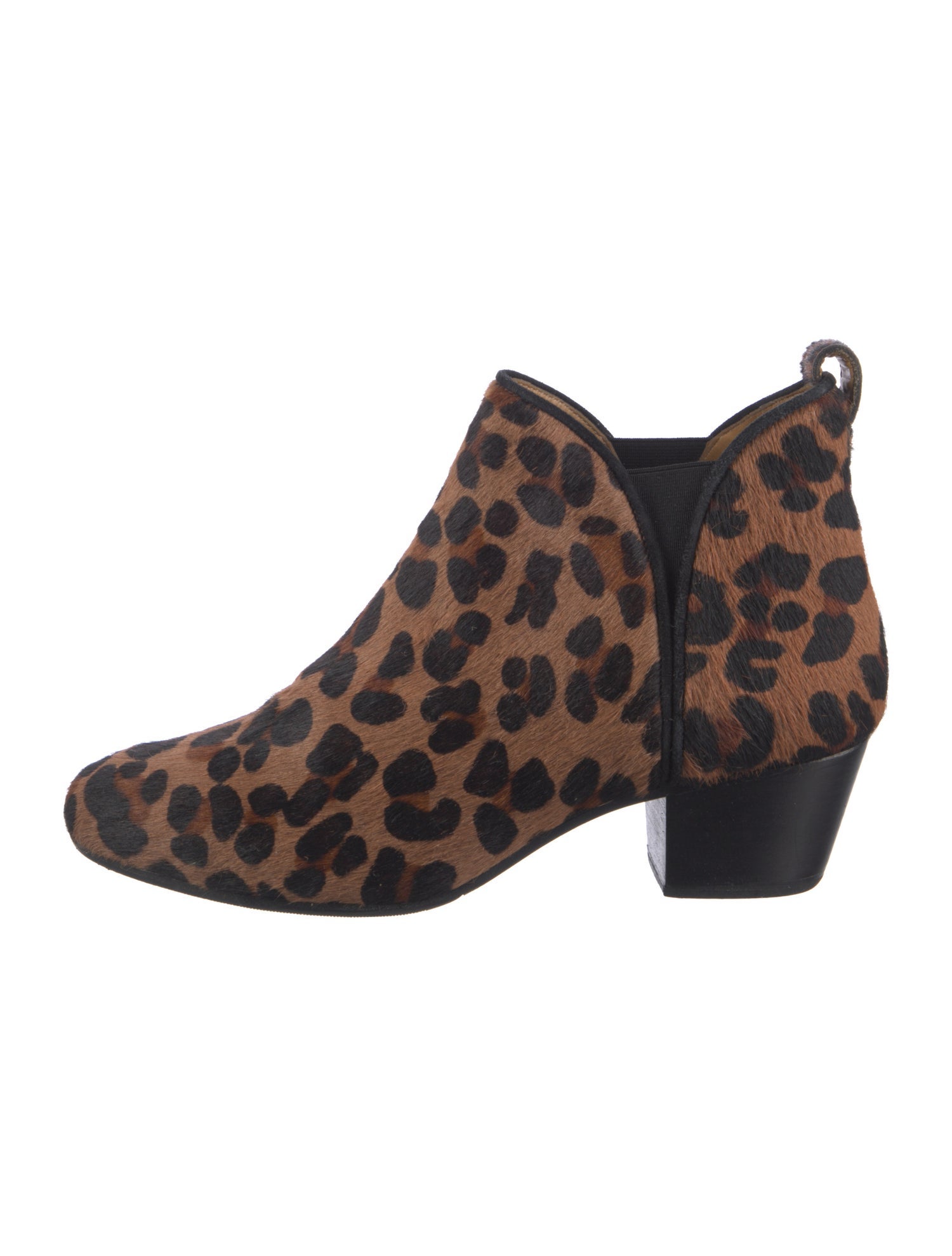 Sézane Ponyhair Animal Print Chelsea Boots