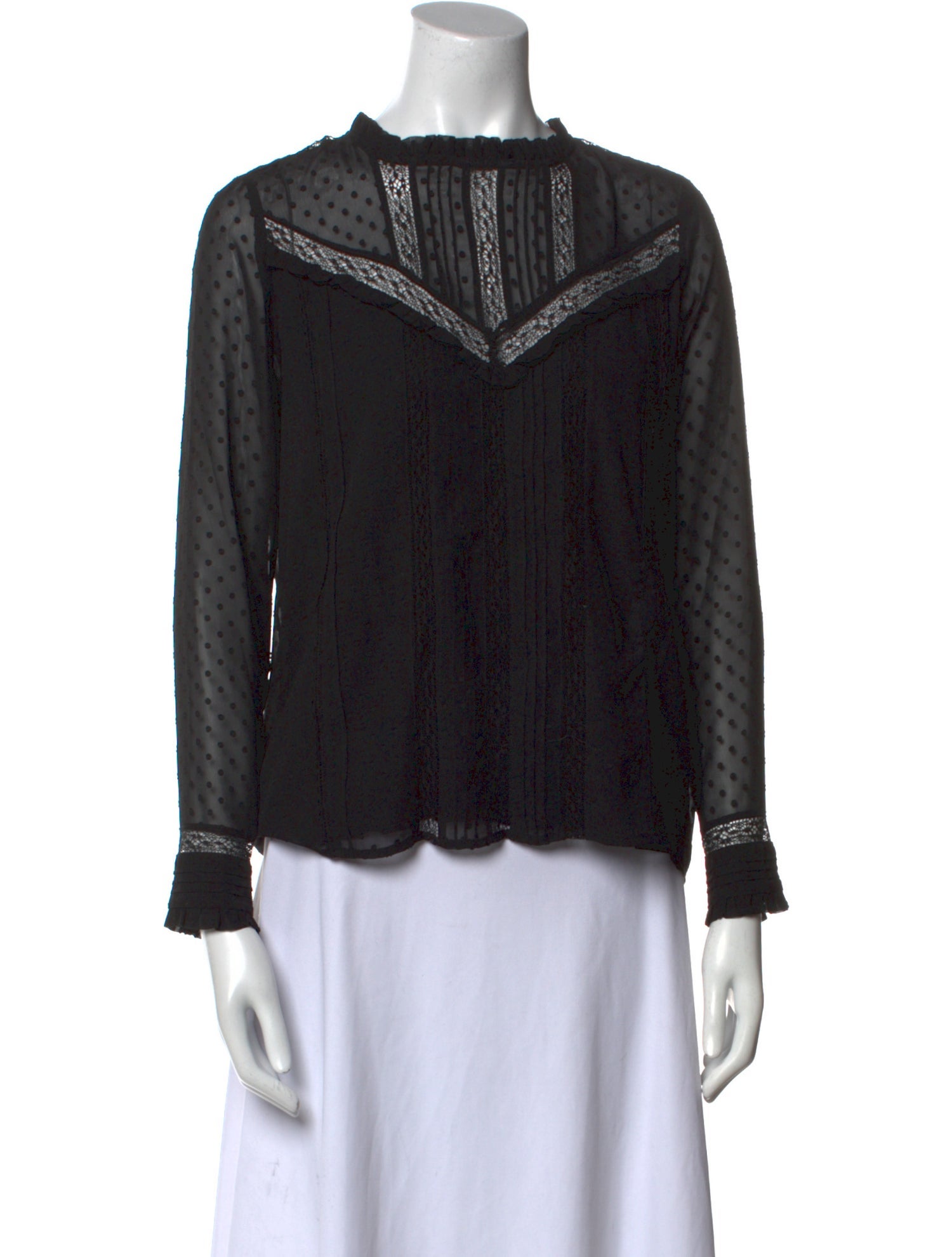 Sézane Bateau Neckline Long Sleeve Blouse