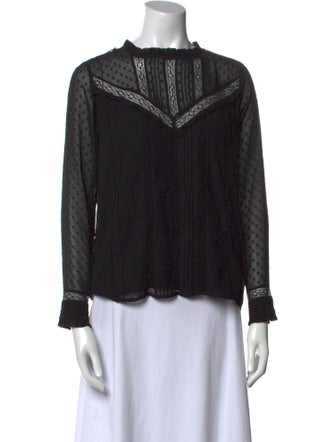 Sézane Bateau Neckline Long Sleeve Blouse