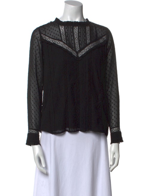 Sézane Bateau Neckline Long Sleeve Blouse