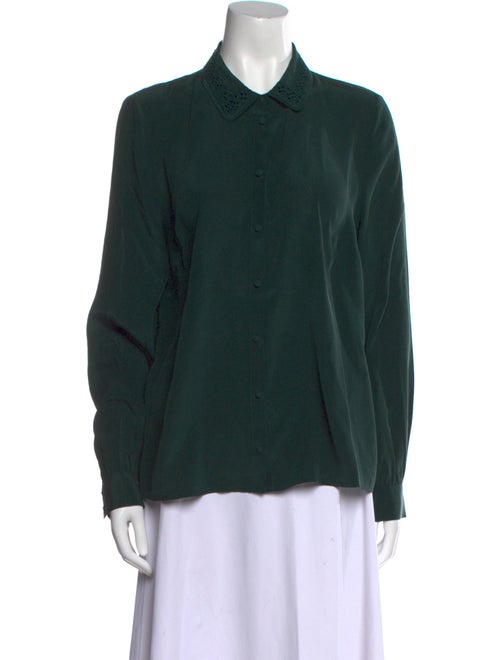 Sézane Silk Long Sleeve Button-Up Top