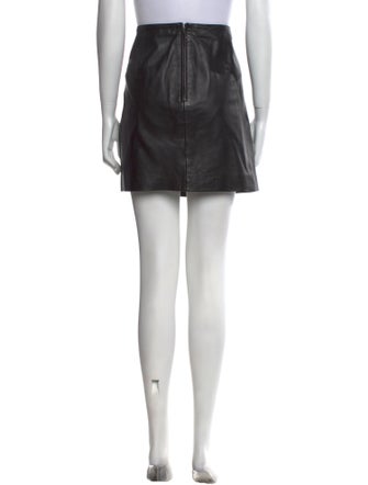 Sézane Lamb Leather Mini Skirt