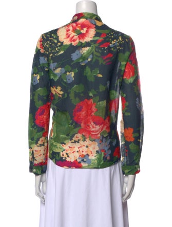 Sézane Floral Print Long Sleeve Button-Up Top