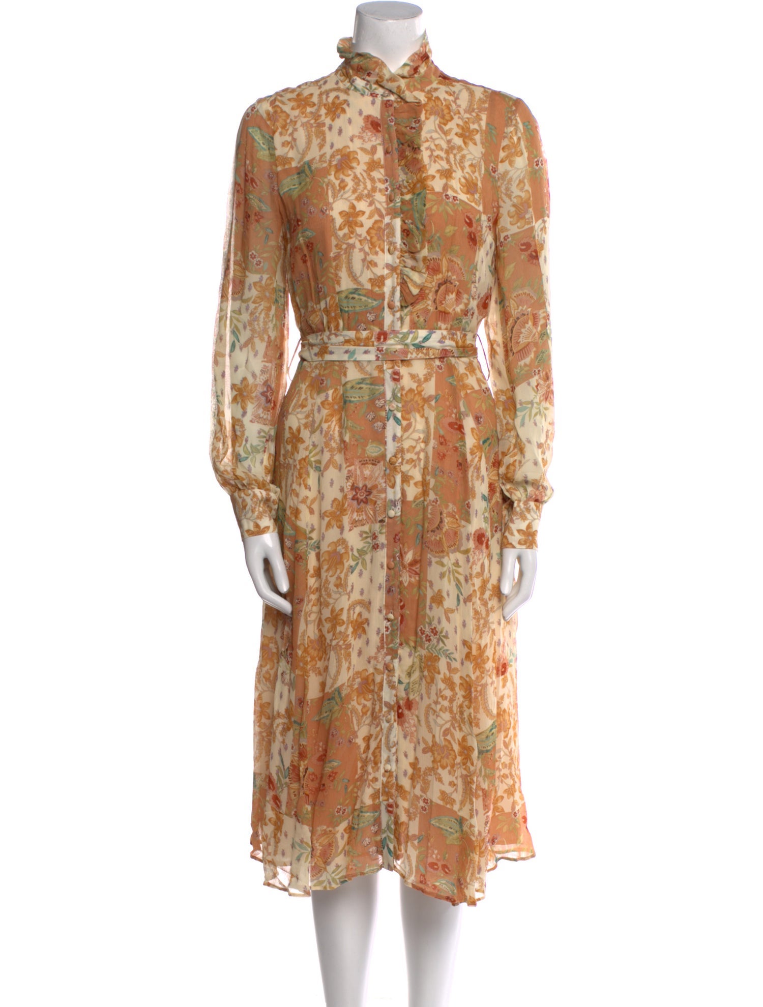 Sézane Floral Print Midi Length Dress