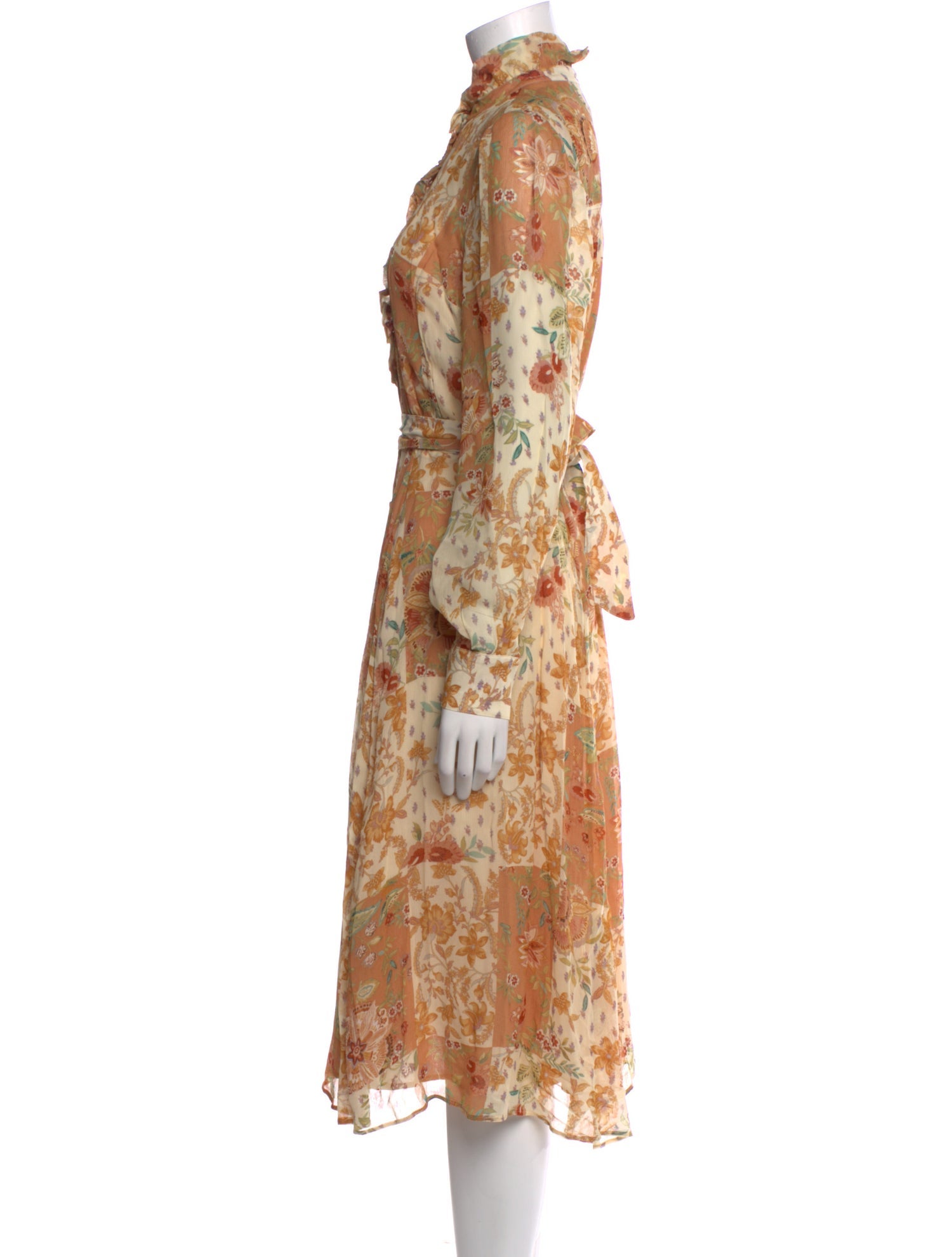 Sézane Floral Print Midi Length Dress