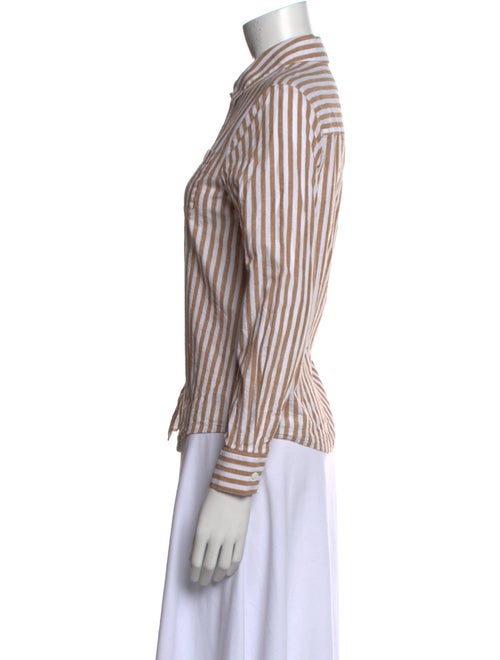 Sézane Striped Long Sleeve Button-Up Top