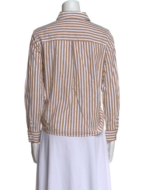 Sézane Striped Long Sleeve Button-Up Top