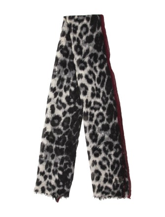 Sézane Wool Animal Print Scarf