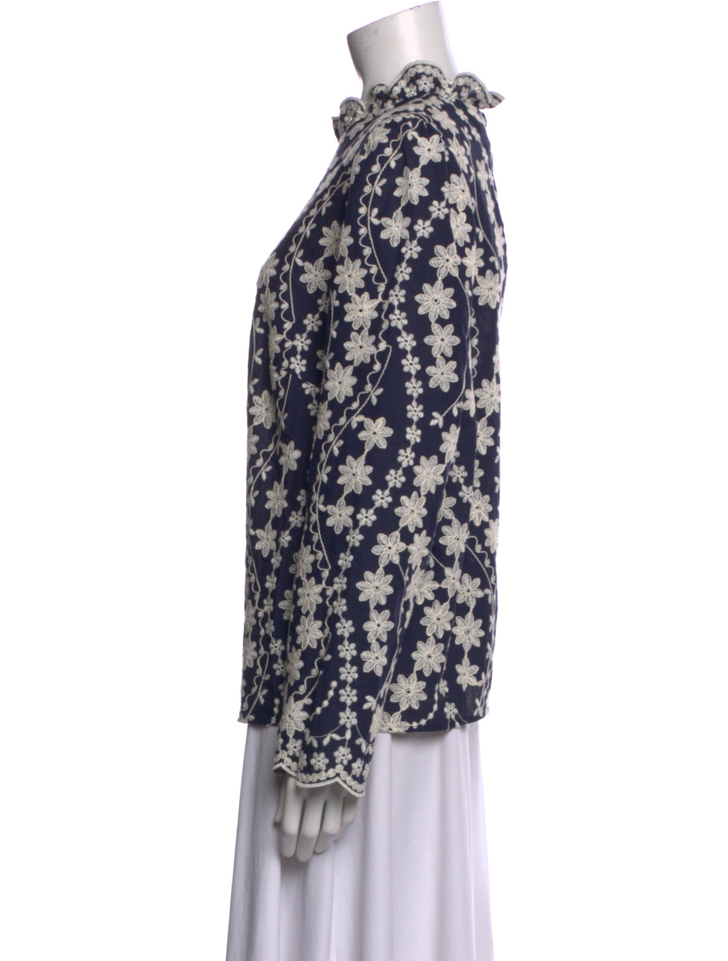 Sézane Floral Print Mock Neck Blouse w/ Tags