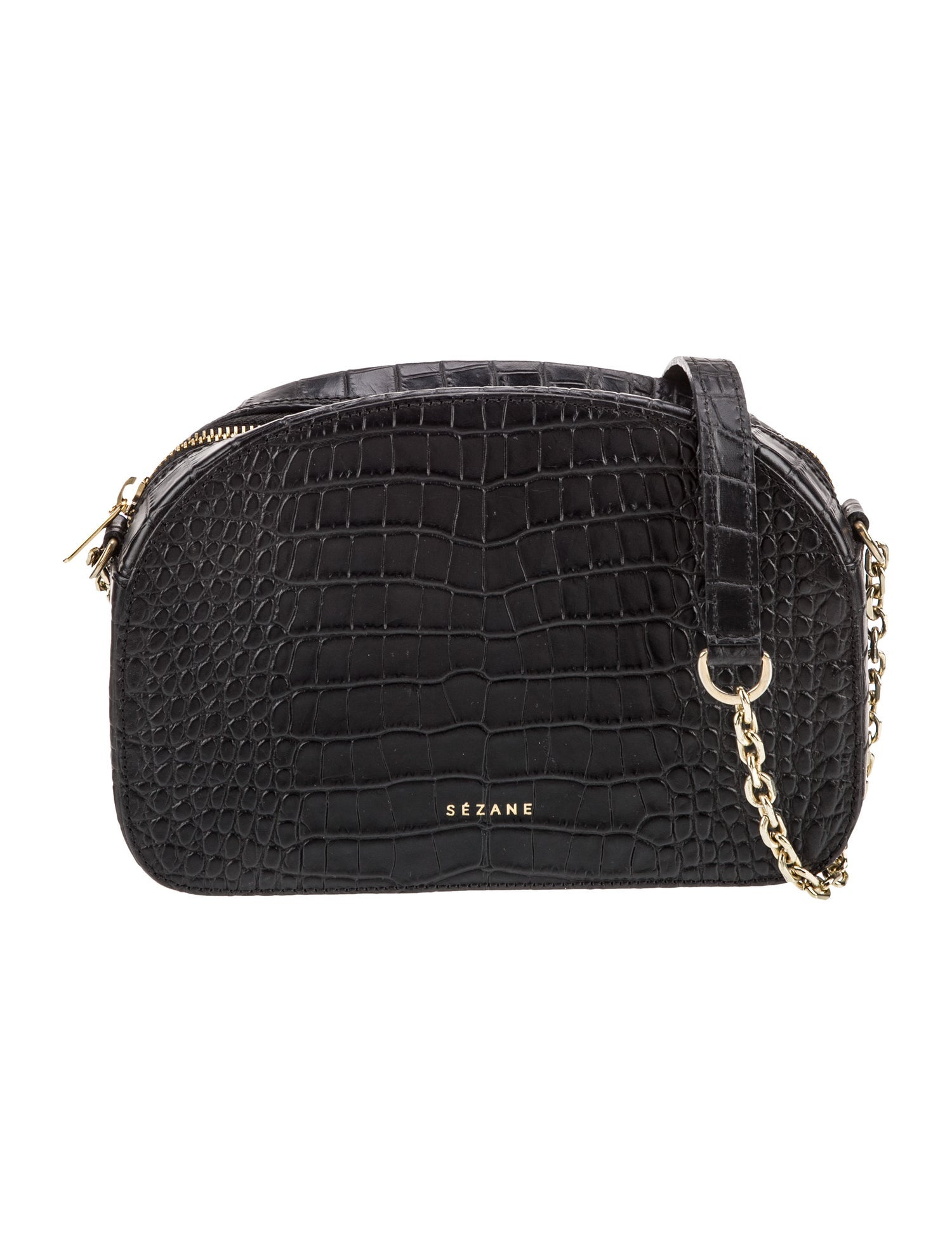 Sézane Embossed Leather Crossbody Bag