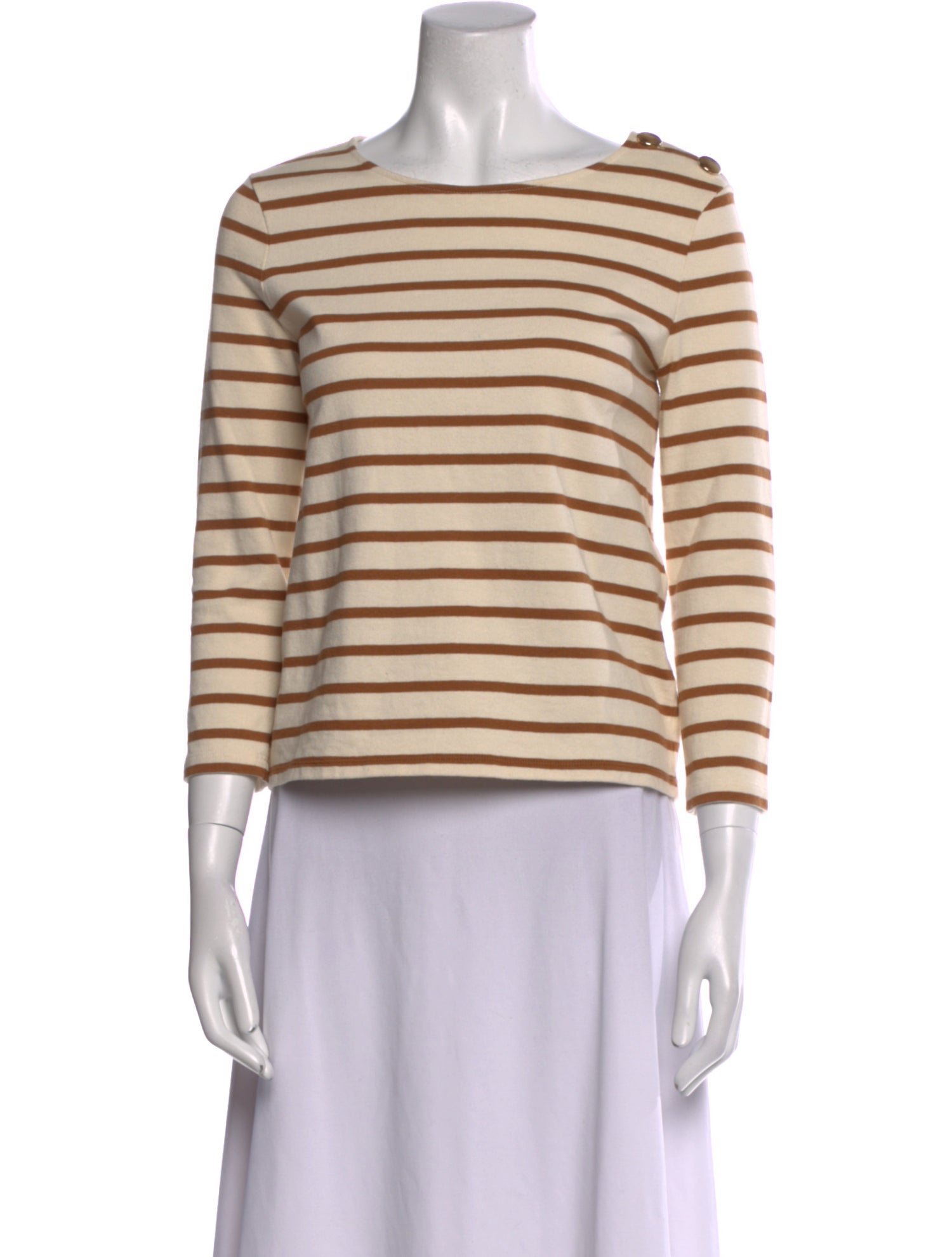 Sézane Striped Bateau Neckline Top