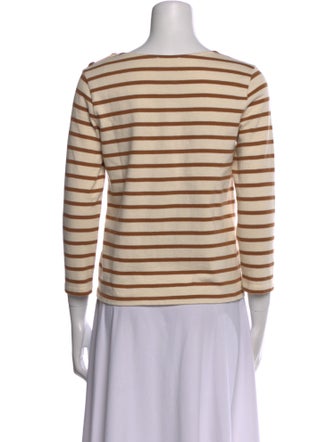 Sézane Striped Bateau Neckline Top