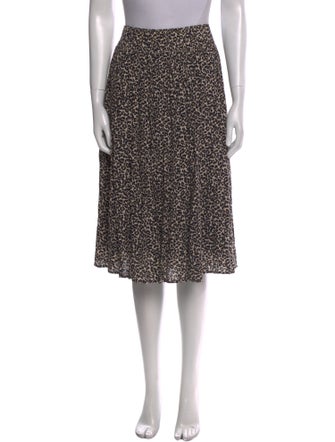 Sézane Animal Print Knee-Length Skirt
