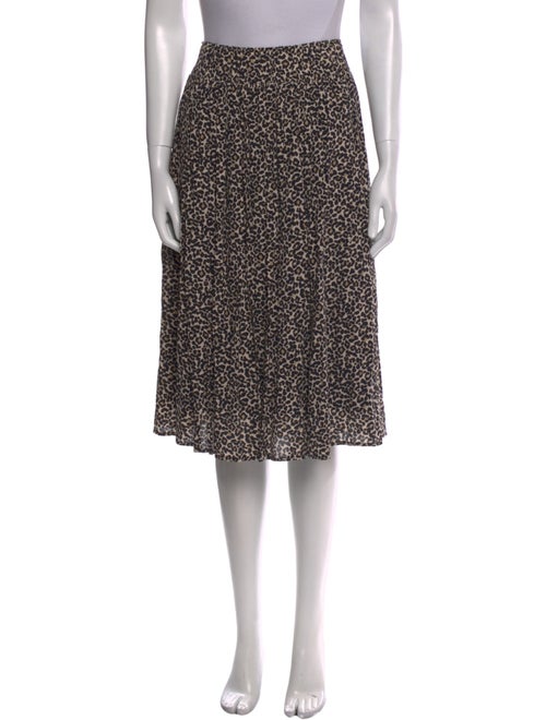 Sézane Animal Print Knee-Length Skirt