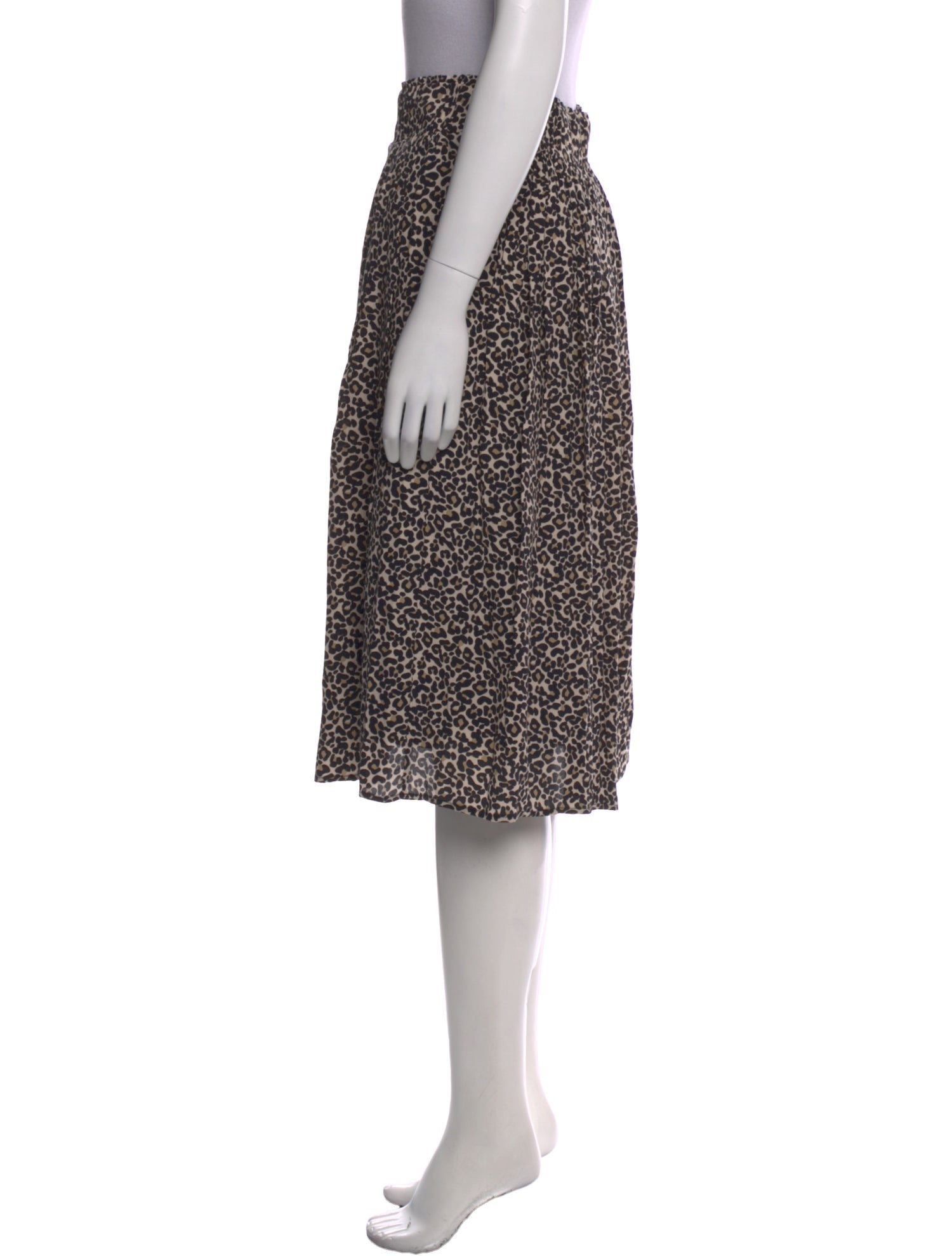 Sézane Animal Print Knee-Length Skirt