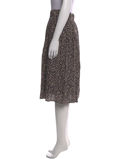 Sézane Animal Print Knee-Length Skirt