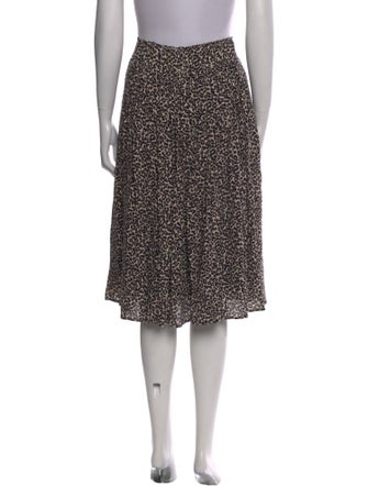 Sézane Animal Print Knee-Length Skirt