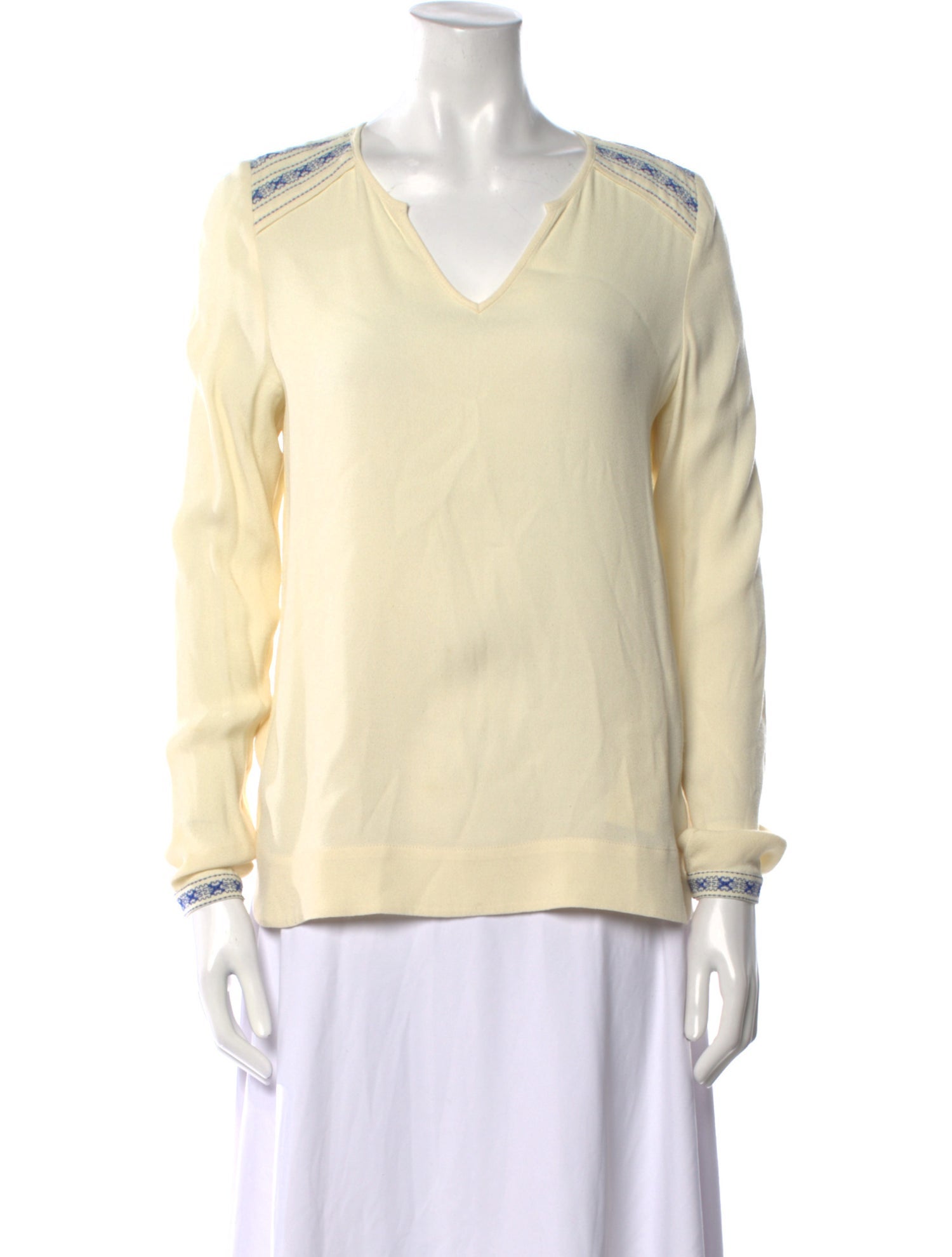 Sézane V-Neck Long Sleeve Sweatshirt