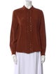 Sézane Silk Long Sleeve Button-Up Top