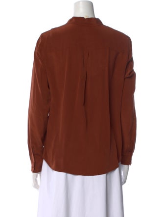 Sézane Silk Long Sleeve Button-Up Top