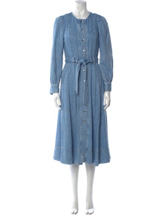 Sézane Crew Neck Midi Length Dress