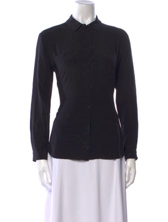 Sézane Silk Long Sleeve Button-Up Top