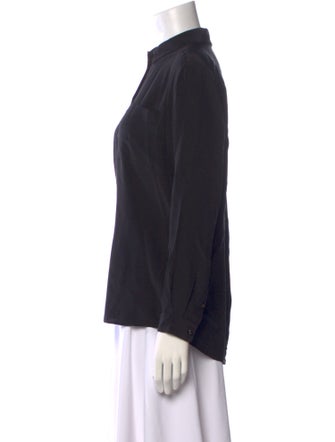 Sézane Silk Long Sleeve Button-Up Top