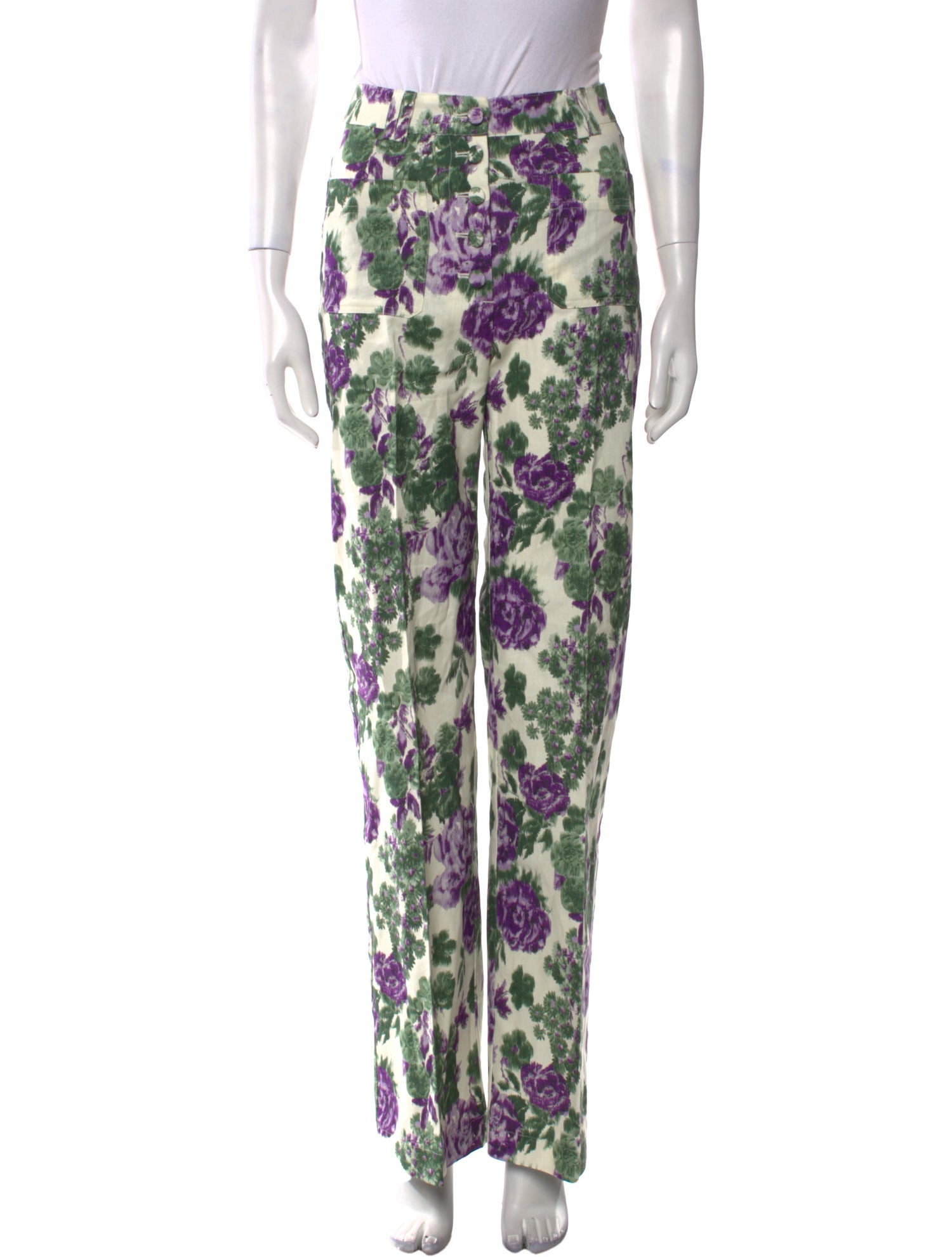 Sézane Floral Print Wide Leg Pants w/ Tags