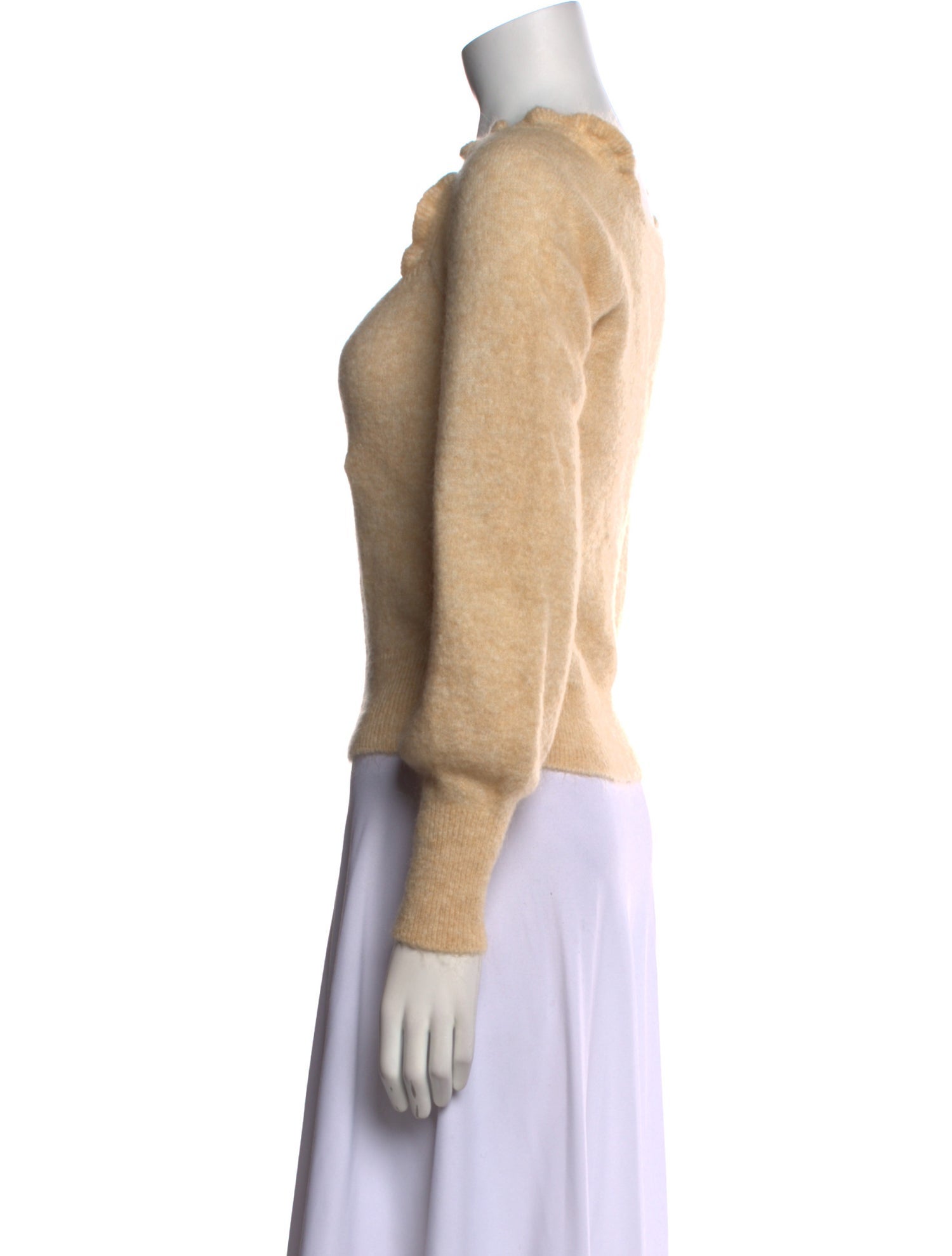 Sézane Square Neckline Long Sleeve Crop Top