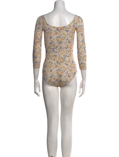 Sézane Printed Cowl Neck Bodysuit