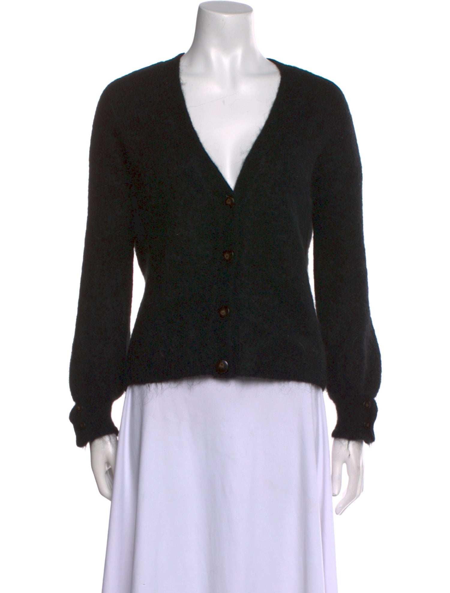 Sézane V-Neck Long Sleeve Crop Top