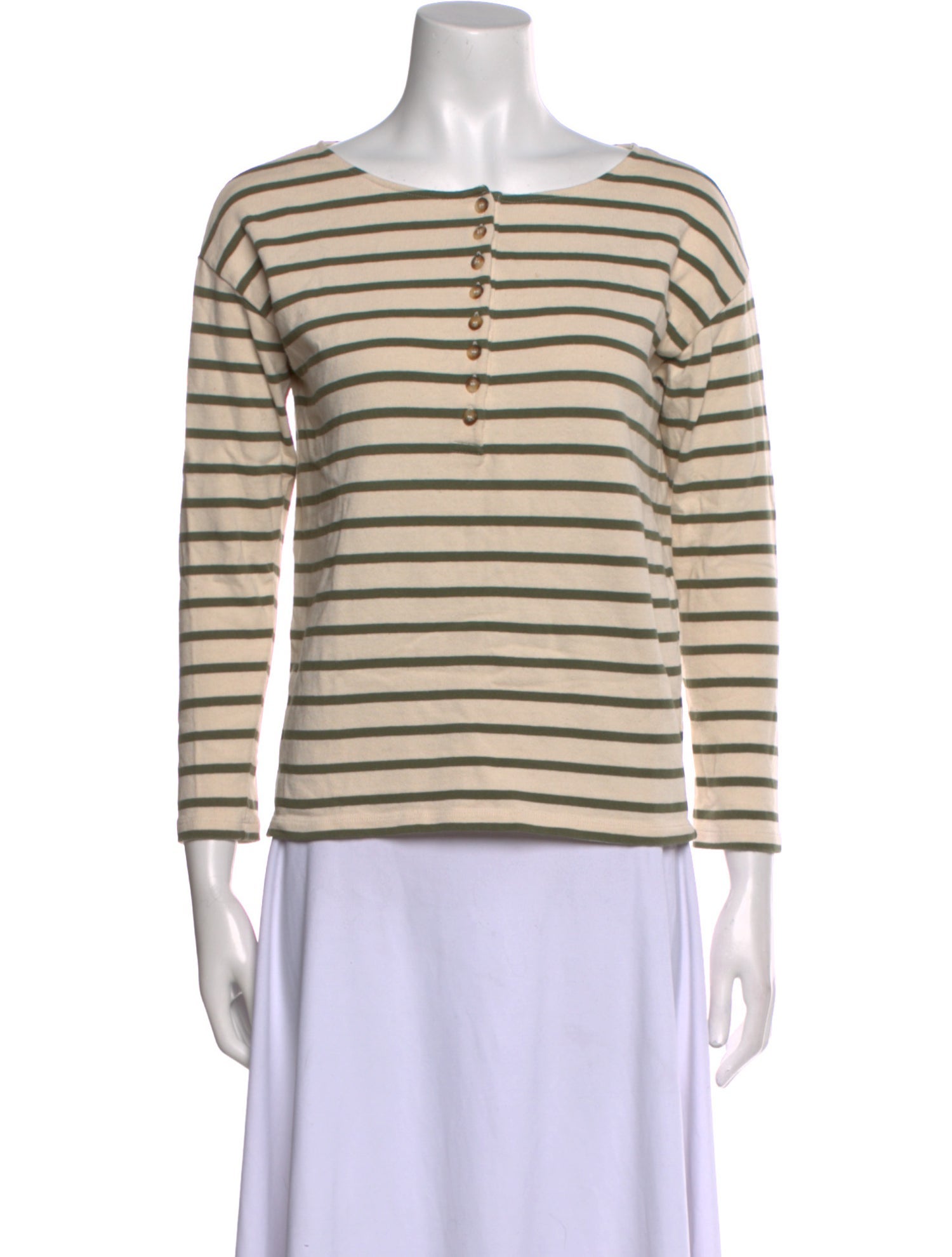 Sézane Striped Bateau Neckline Top