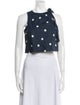 Sézane Polka Dot Print Mock Neck Crop Top
