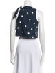 Sézane Polka Dot Print Mock Neck Crop Top