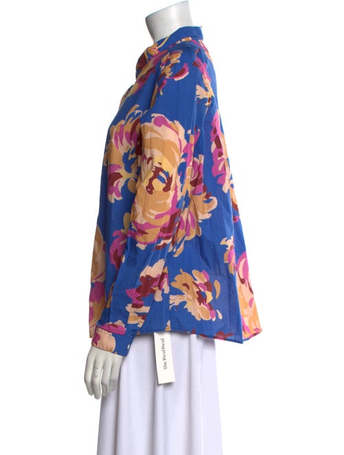 Sézane Floral Print Long Sleeve Button-Up Top