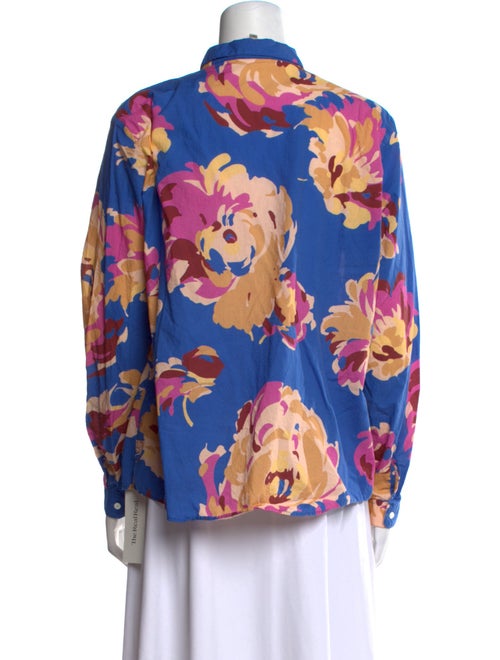 Sézane Floral Print Long Sleeve Button-Up Top