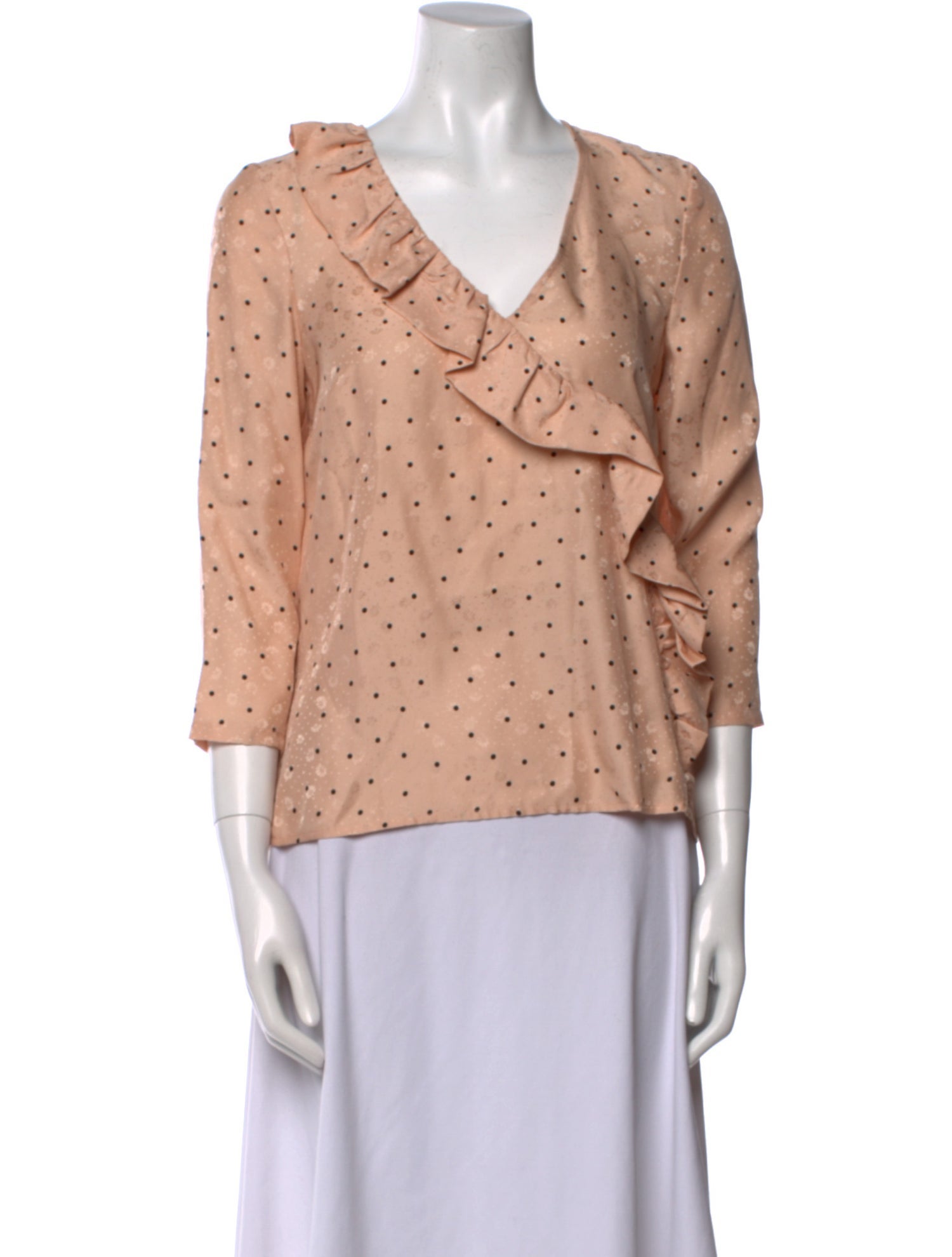 Sézane Silk Polka Dot Print Blouse