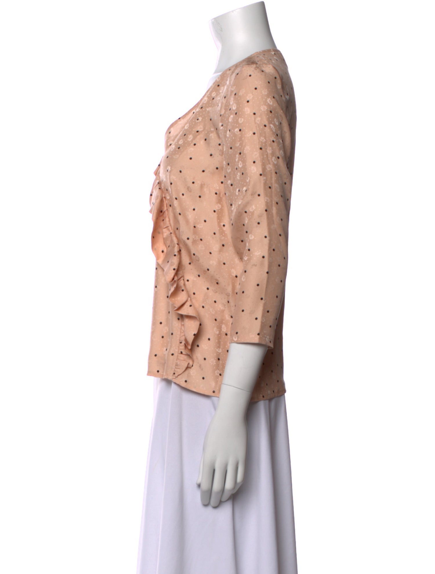 Sézane Silk Polka Dot Print Blouse