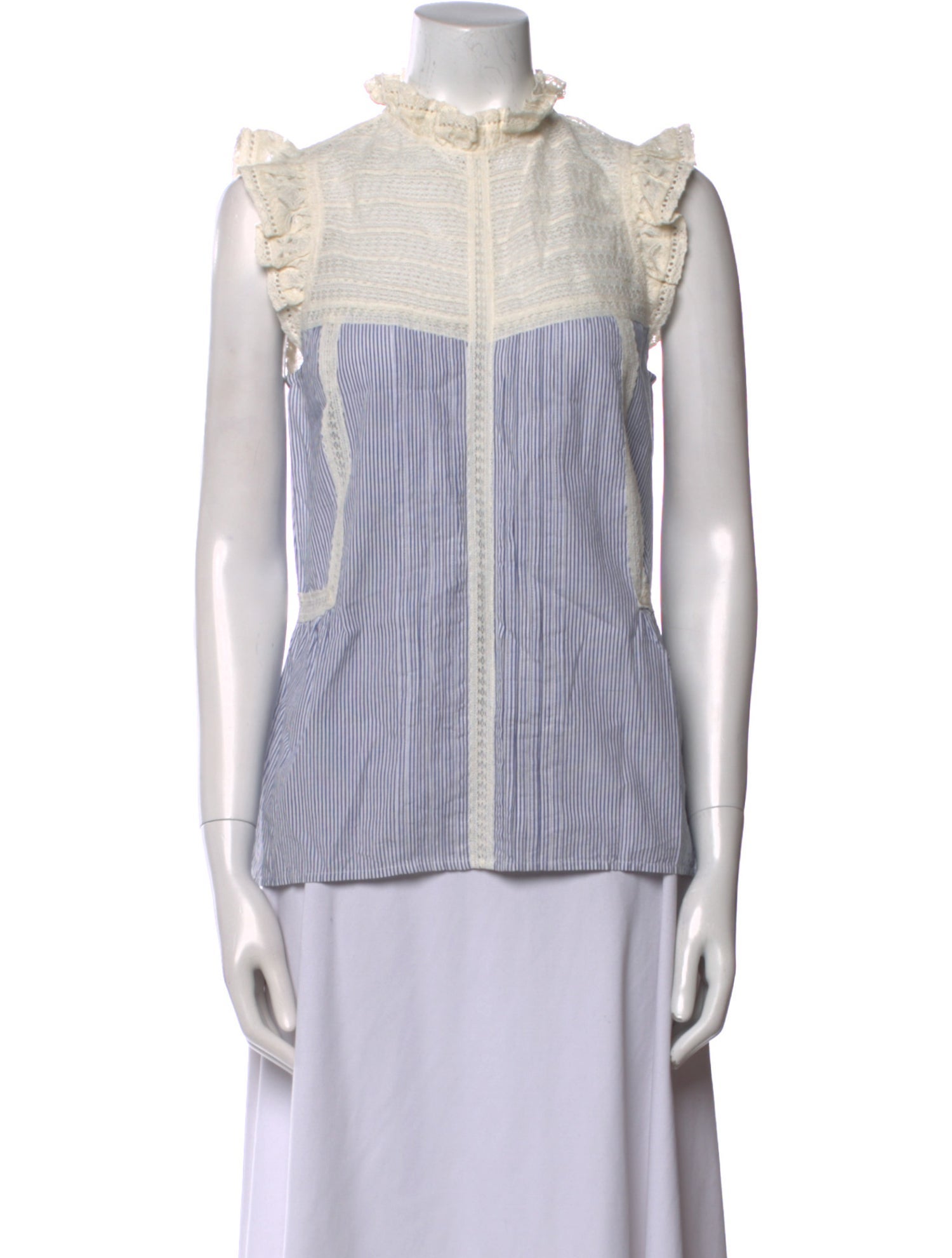 Sézane Striped Mock Neck Blouse w/ Tags