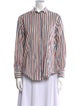 Sézane Striped Long Sleeve Button-Up Top