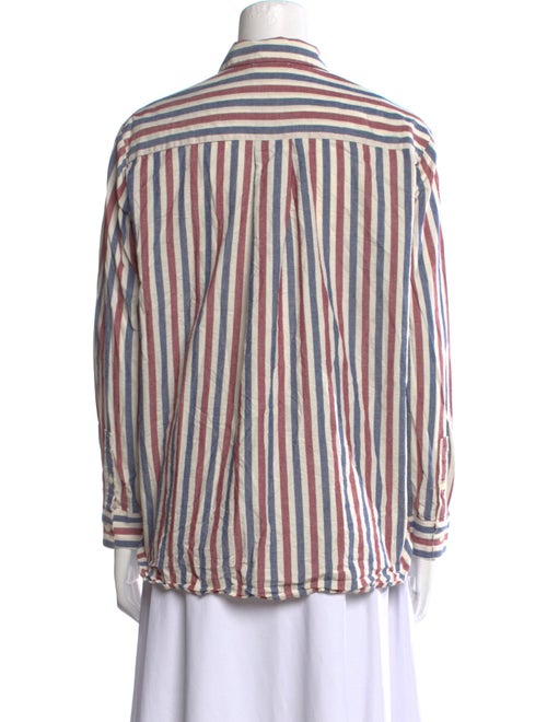 Sézane Striped Long Sleeve Button-Up Top