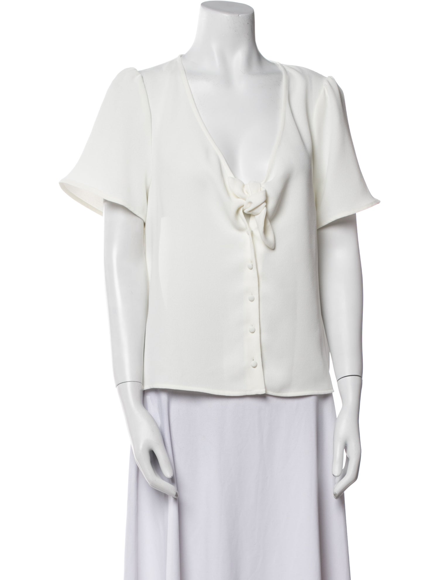 Sézane Wool V-Neck Blouse