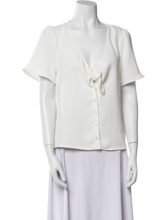 Sézane Wool V-Neck Blouse