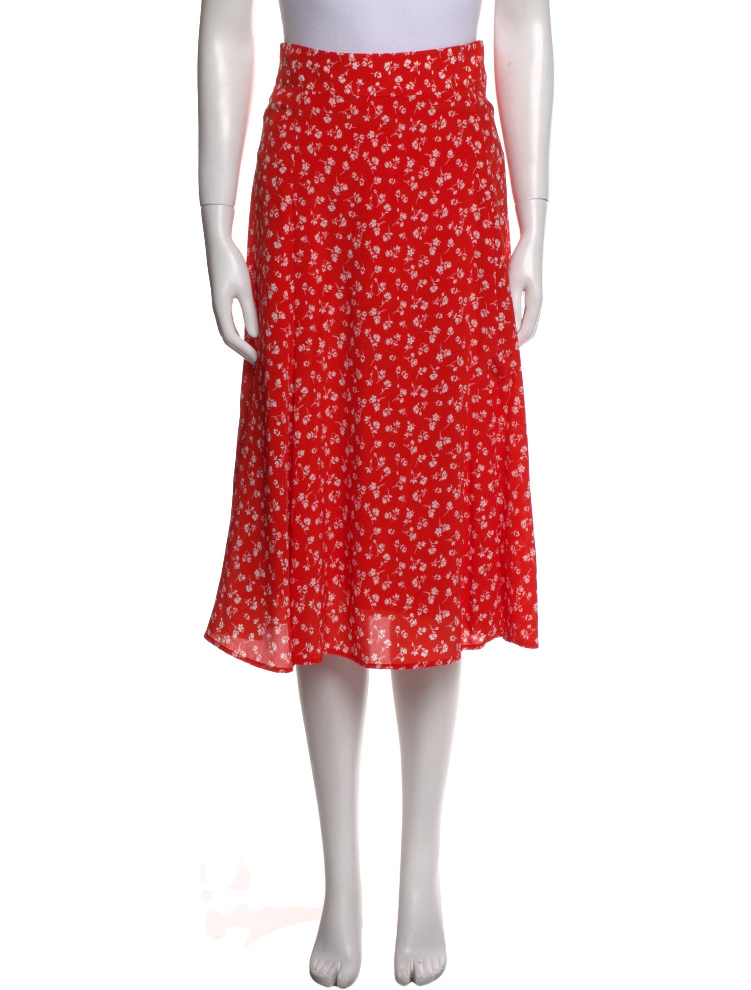 Sézane Silk Midi Length Skirt