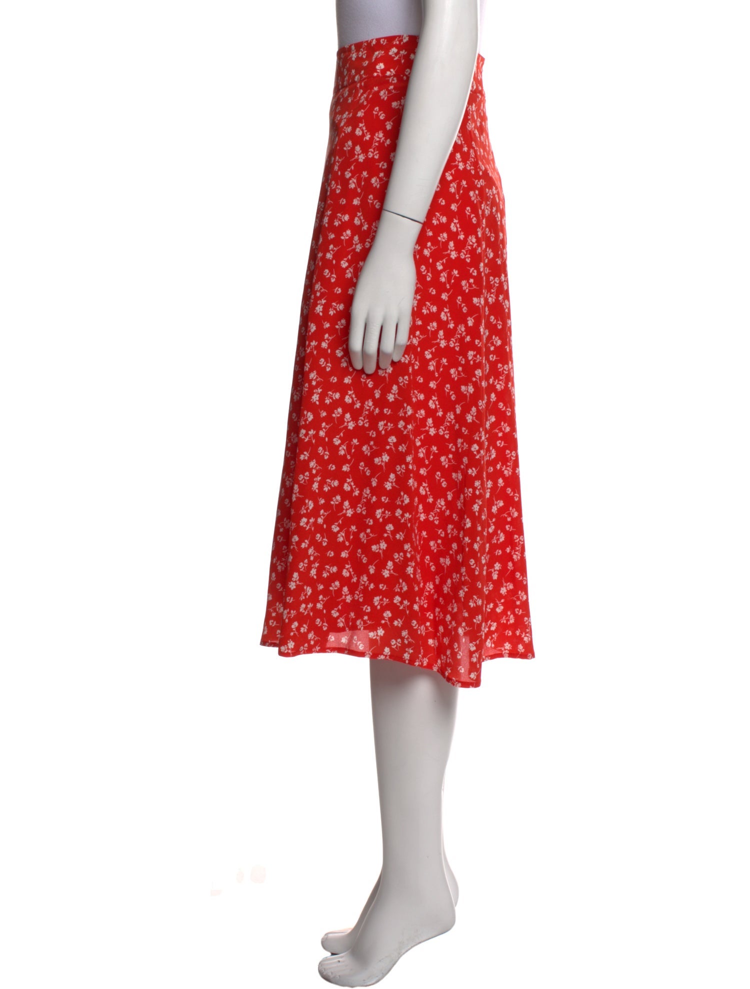 Sézane Silk Midi Length Skirt