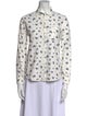 Sézane Floral Print Long Sleeve Button-Up Top