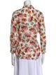 Sézane Floral Print Three-Quarter Sleeve Button-Up Top
