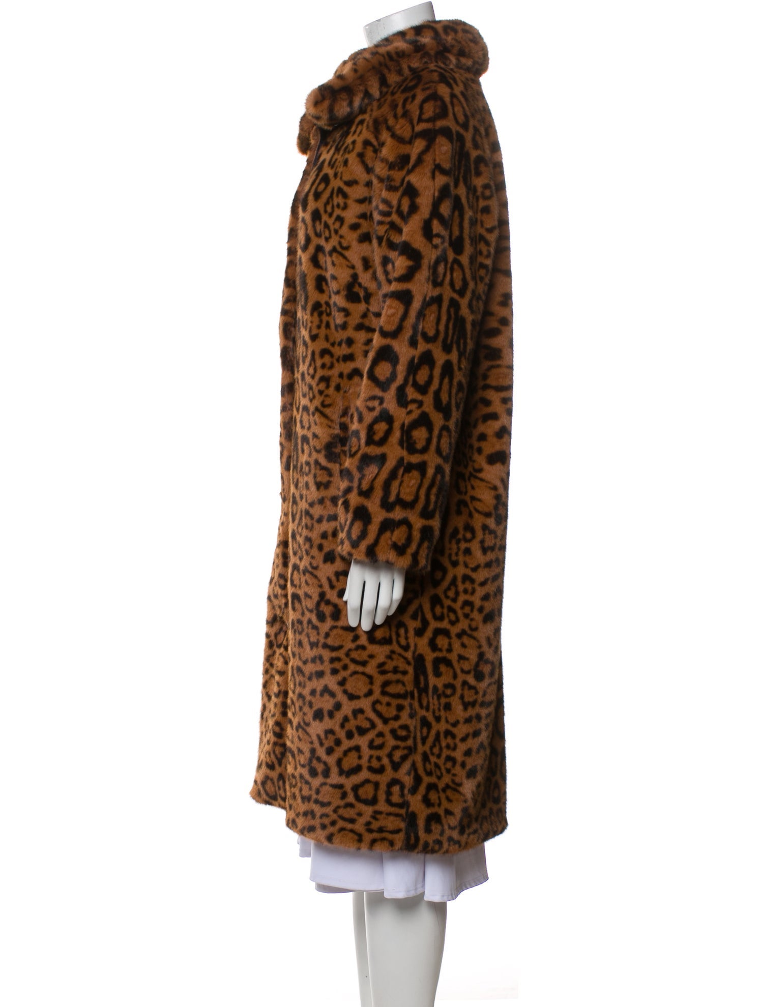 Sézane Animal Print Faux Fur Coat