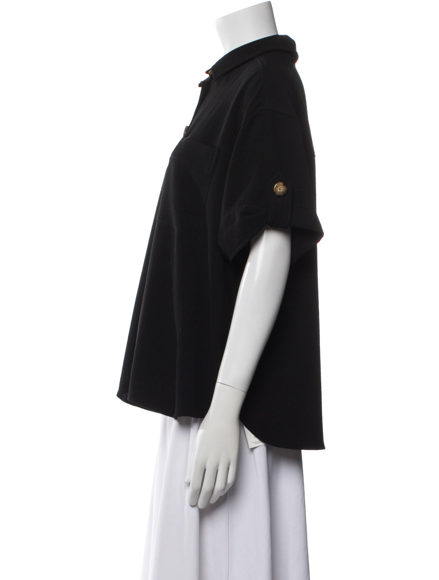 Sézane Short Sleeve Button-Up Top