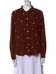 Sézane Printed Long Sleeve Button-Up Top